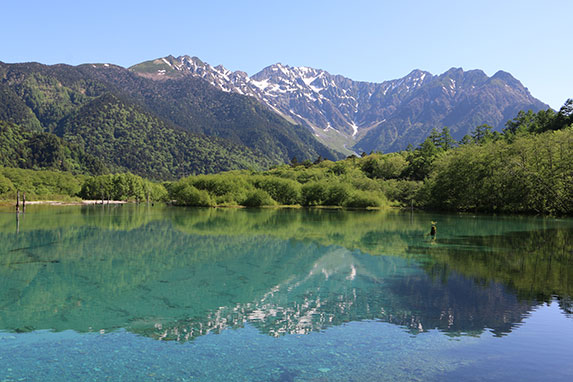 The specular reflection of Taisho Pond