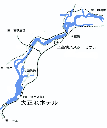 上高地の地図 上高地大正池ホテル